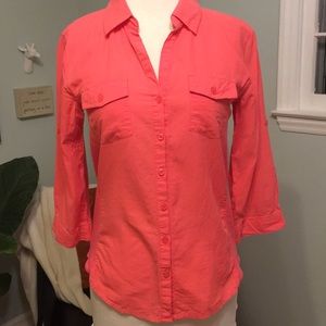 Coral button down